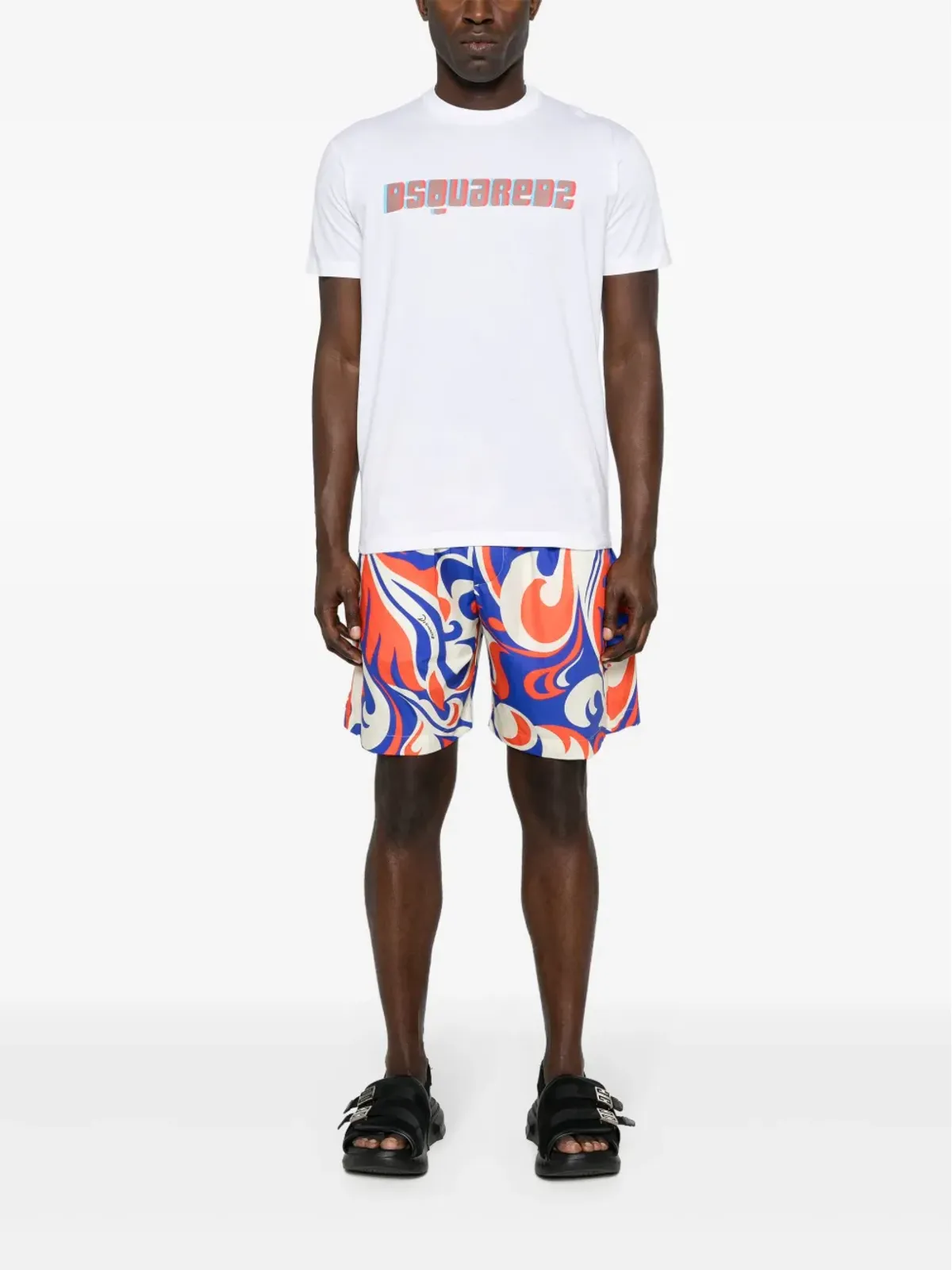 DSQUARED2 Palms Beach Waves コットンショーツ - ブルー - 画像2