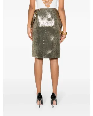 Saint Laurent ノットディテール ラメ スカート - サムネイル4