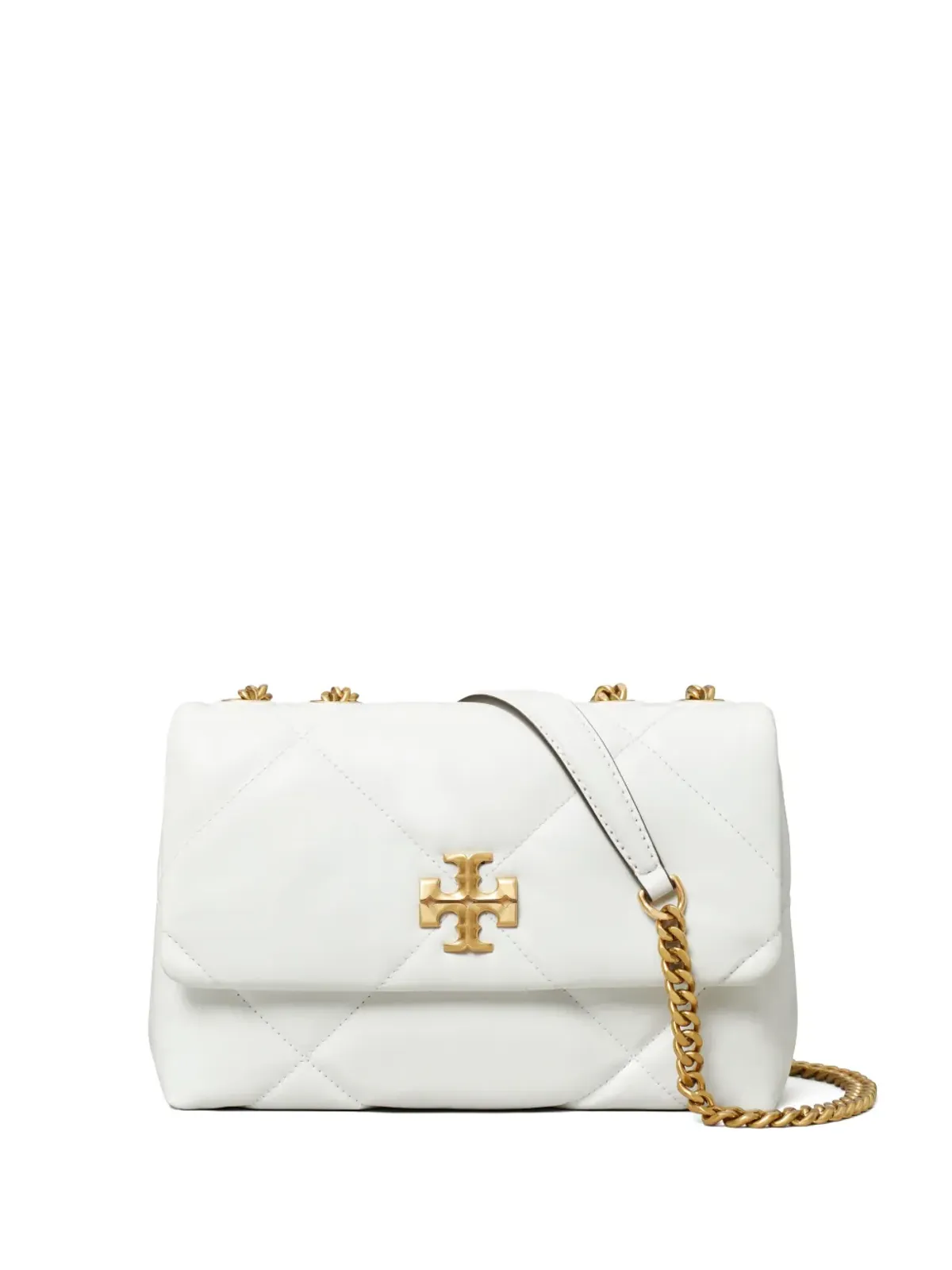 Tory Burch 小さめ キラ ダイヤモンドキルティング コンバーチブルショルダーバッグ - ホワイト - 画像1