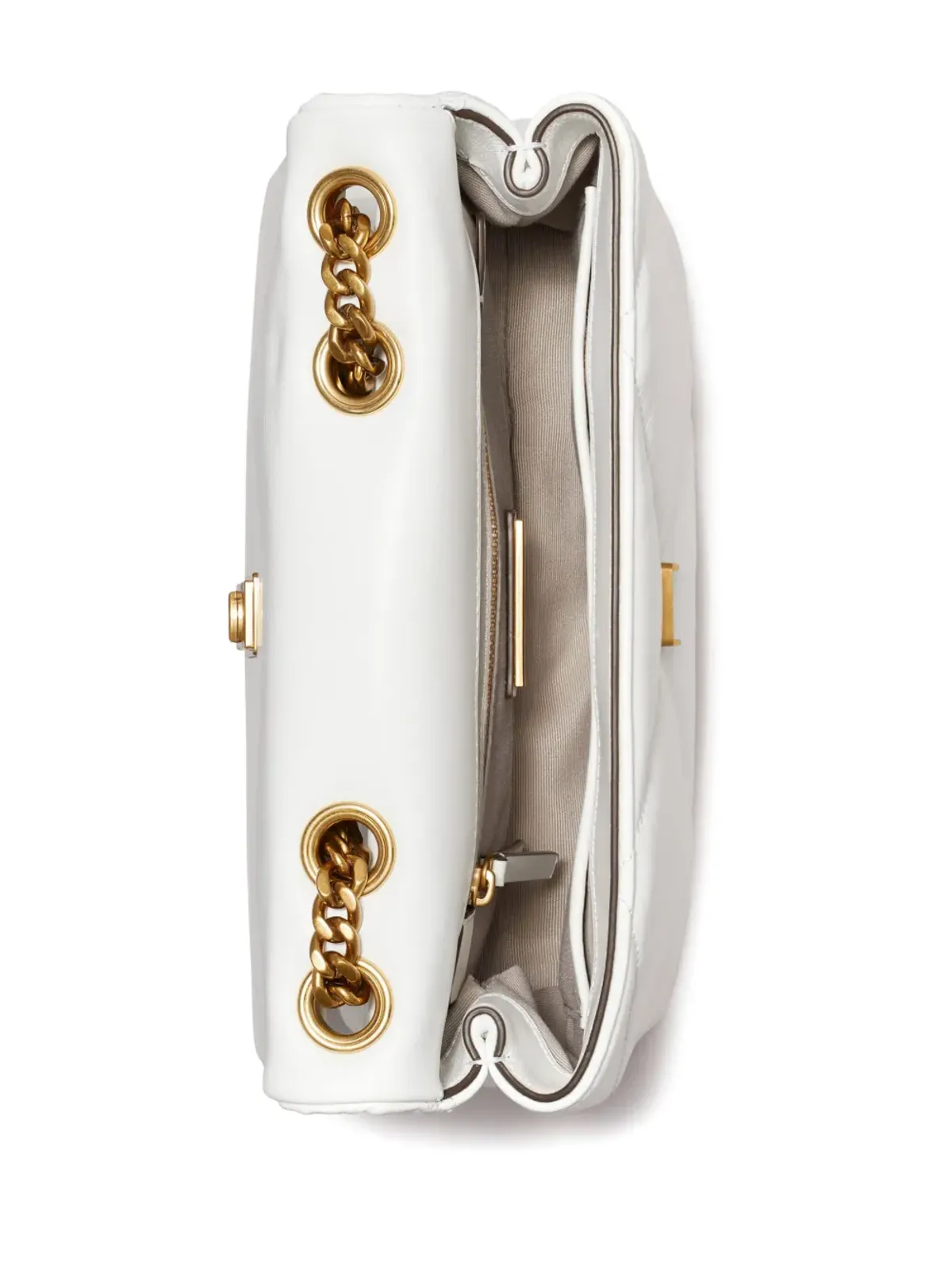 Tory Burch 小さめ キラ ダイヤモンドキルティング コンバーチブルショルダーバッグ - ホワイト - 画像5