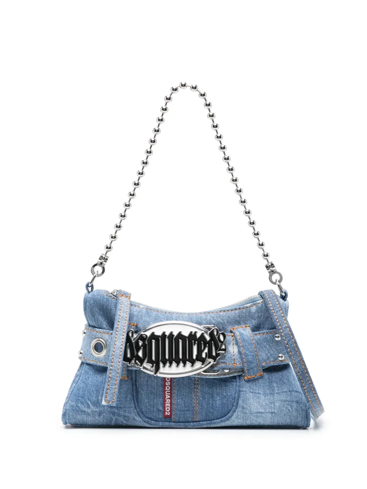 DSQUARED2 ゴシックベルト デニム クラッチバッグ - ブルー - 画像1