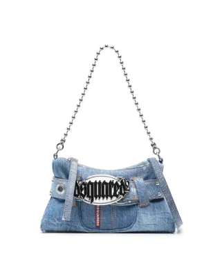 DSQUARED2 ゴシックベルト デニム クラッチバッグ - ブルー - サムネイル1