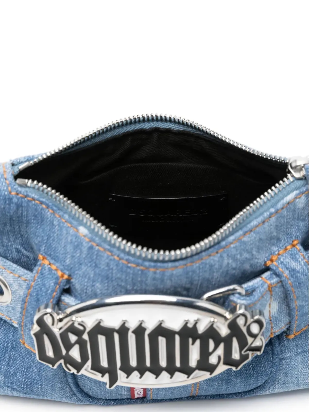DSQUARED2 ゴシックベルト デニム クラッチバッグ - ブルー - 画像5