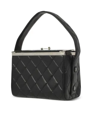 CHANEL ビンテージ 1997年 ダイヤモンドキルト バッグ - ブラック - サムネイル2