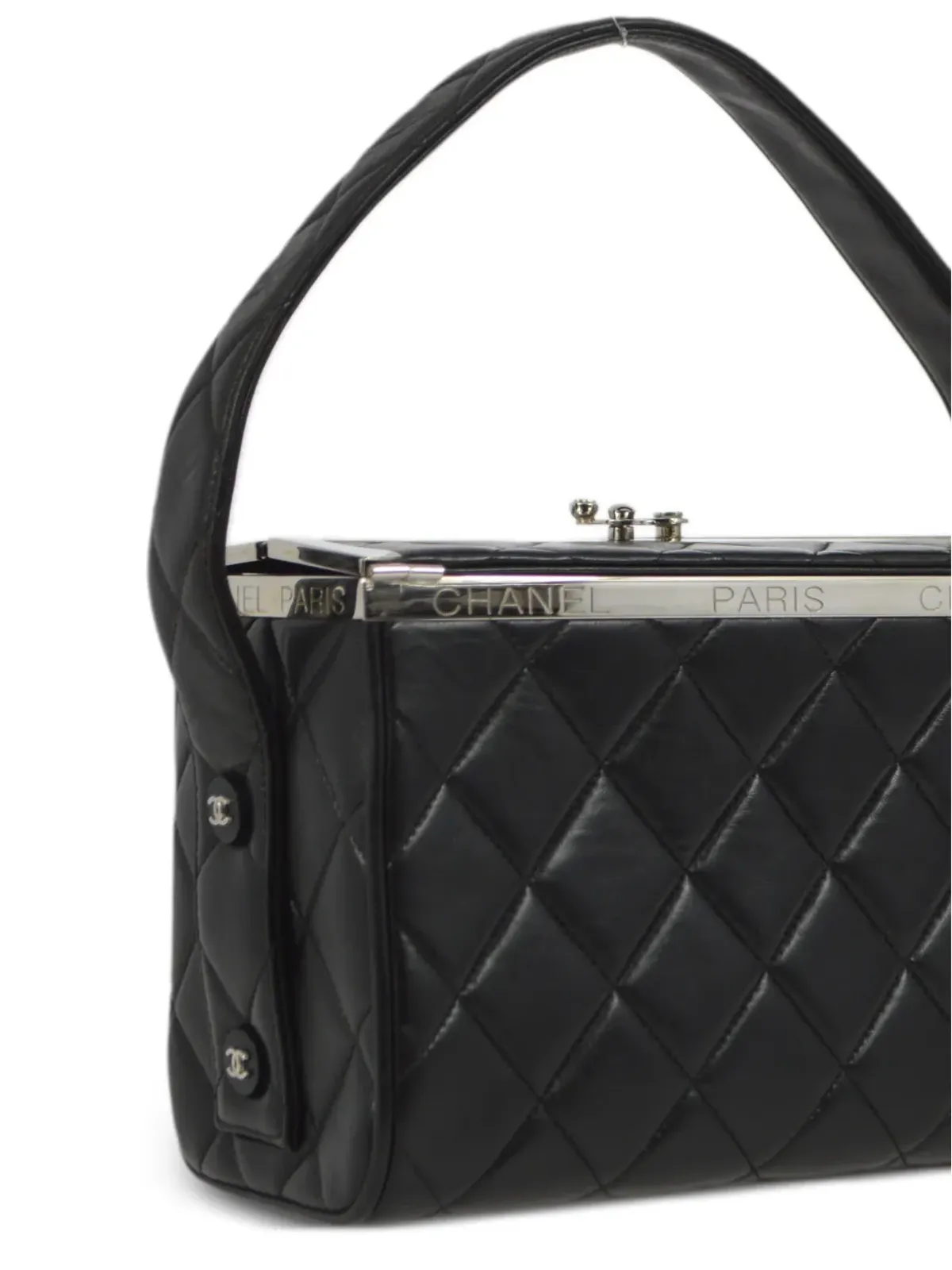 CHANEL ビンテージ 1997年 ダイヤモンドキルト バッグ - ブラック - 画像3