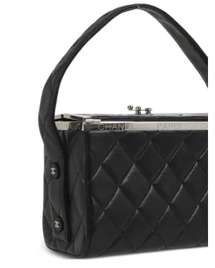 CHANEL ビンテージ 1997年 ダイヤモンドキルト バッグ - ブラック - サムネイル3