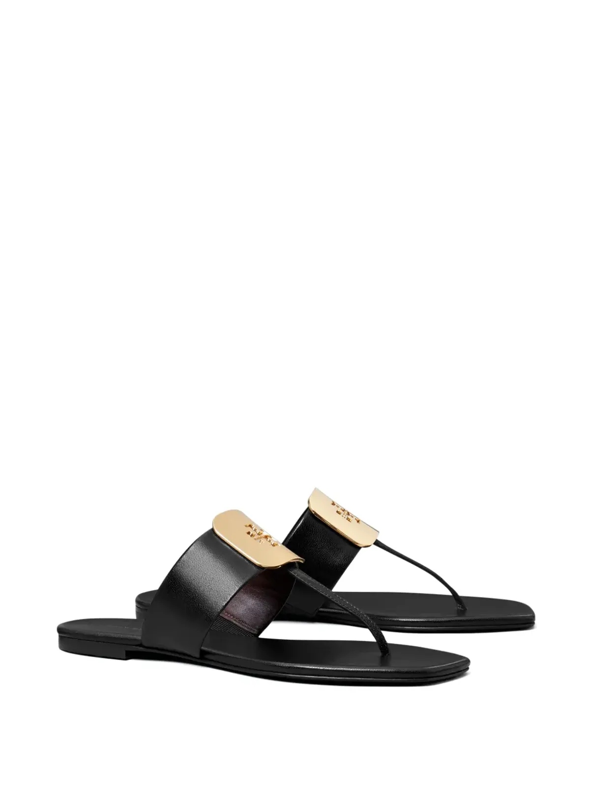 Tory Burch ジョージア ロゴエンボス フリップフロップ - ブラック - 画像2