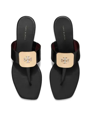 Tory Burch ジョージア ロゴエンボス フリップフロップ - ブラック - サムネイル3