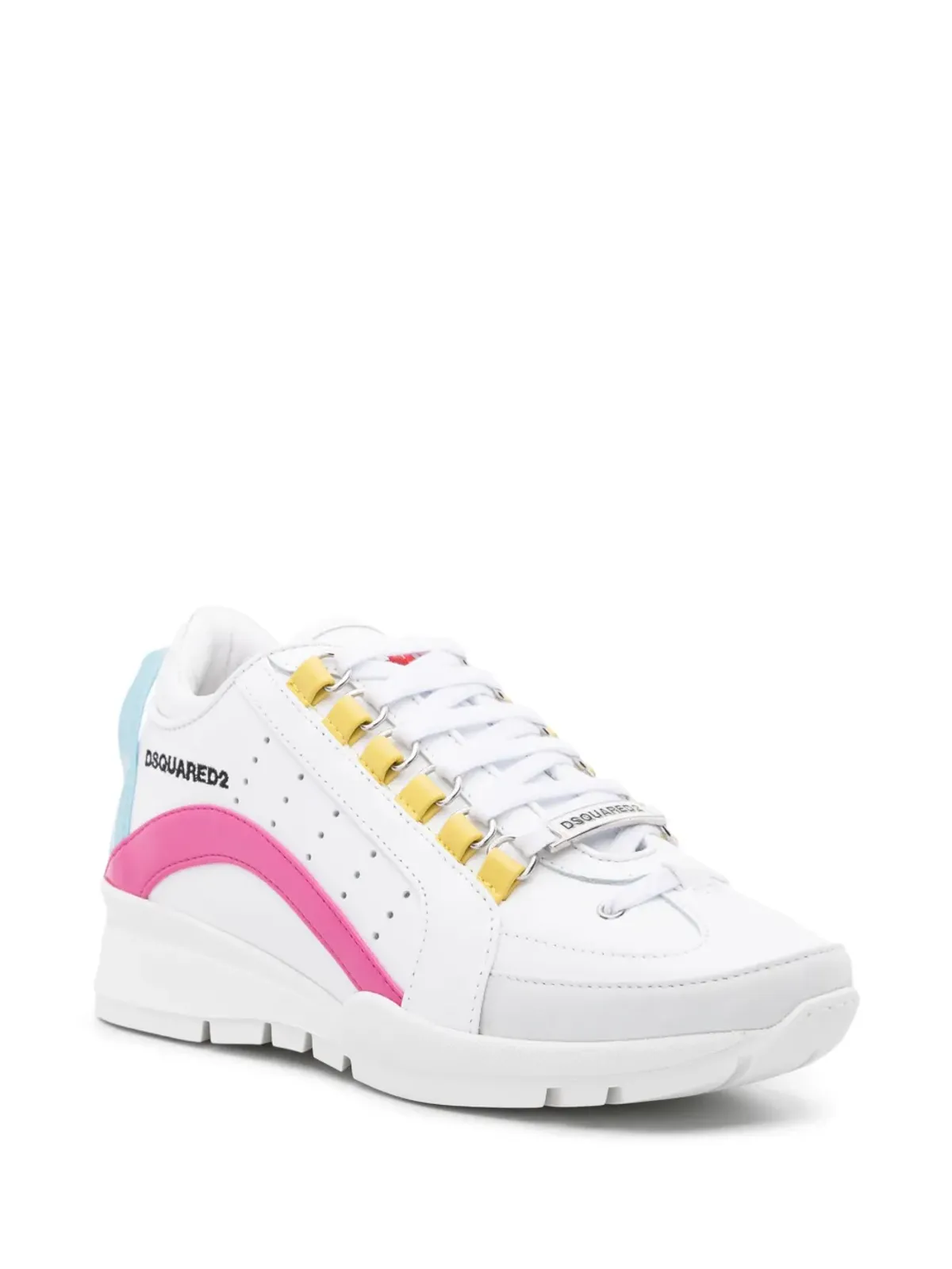 DSQUARED2 レースアップレザー スニーカー ホワイト - 画像2