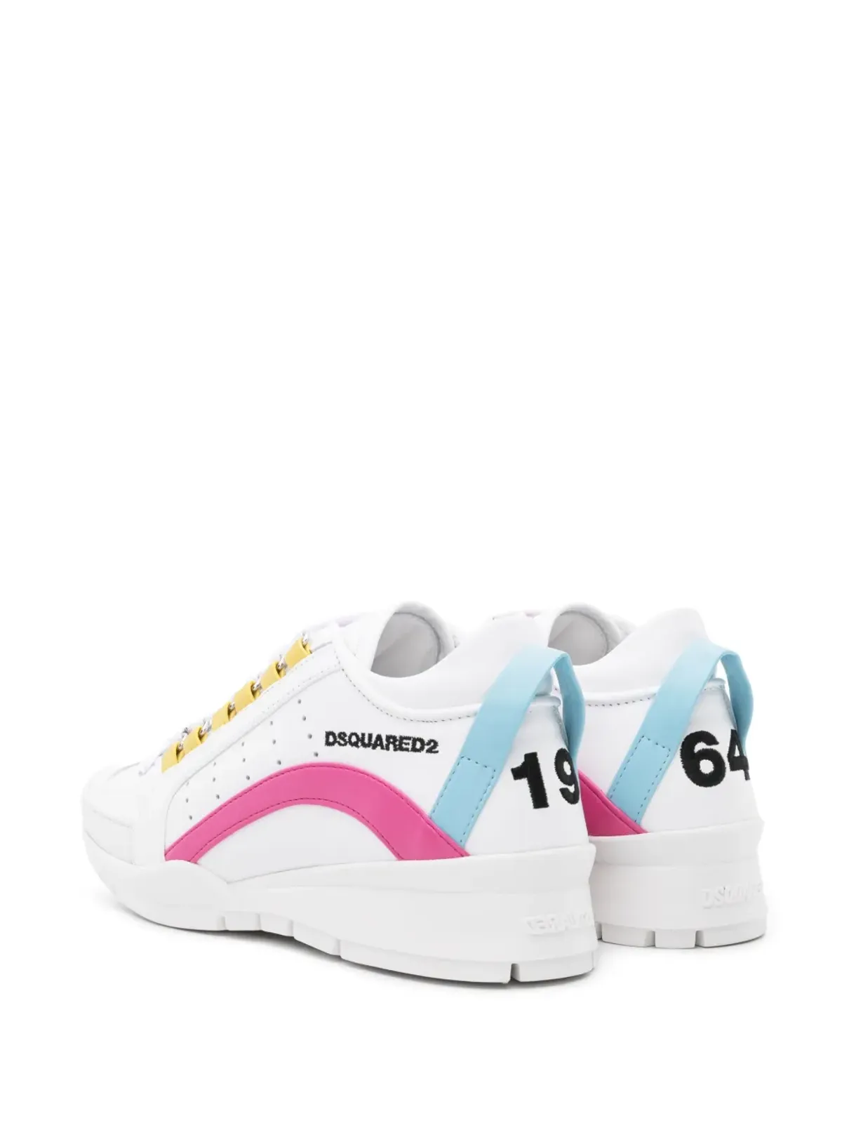 DSQUARED2 レースアップレザー スニーカー ホワイト - 画像3