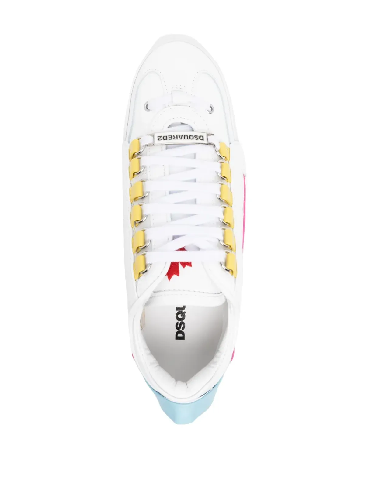 DSQUARED2 レースアップレザー スニーカー ホワイト - 画像4