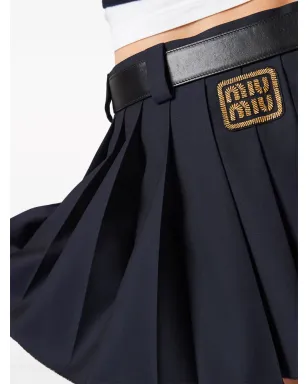 Miu Miu プリーツウールのミニスカート - サムネイル5