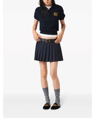 Miu Miu プリーツウールのミニスカート - サムネイル2