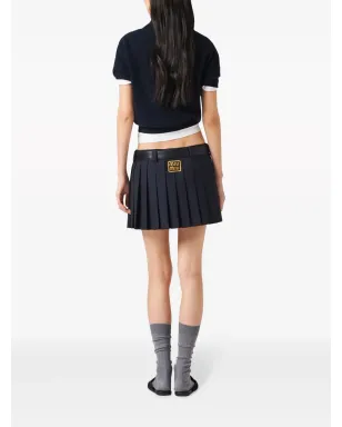 Miu Miu プリーツウールのミニスカート - サムネイル3