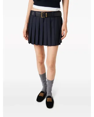 Miu Miu プリーツウールのミニスカート - サムネイル4