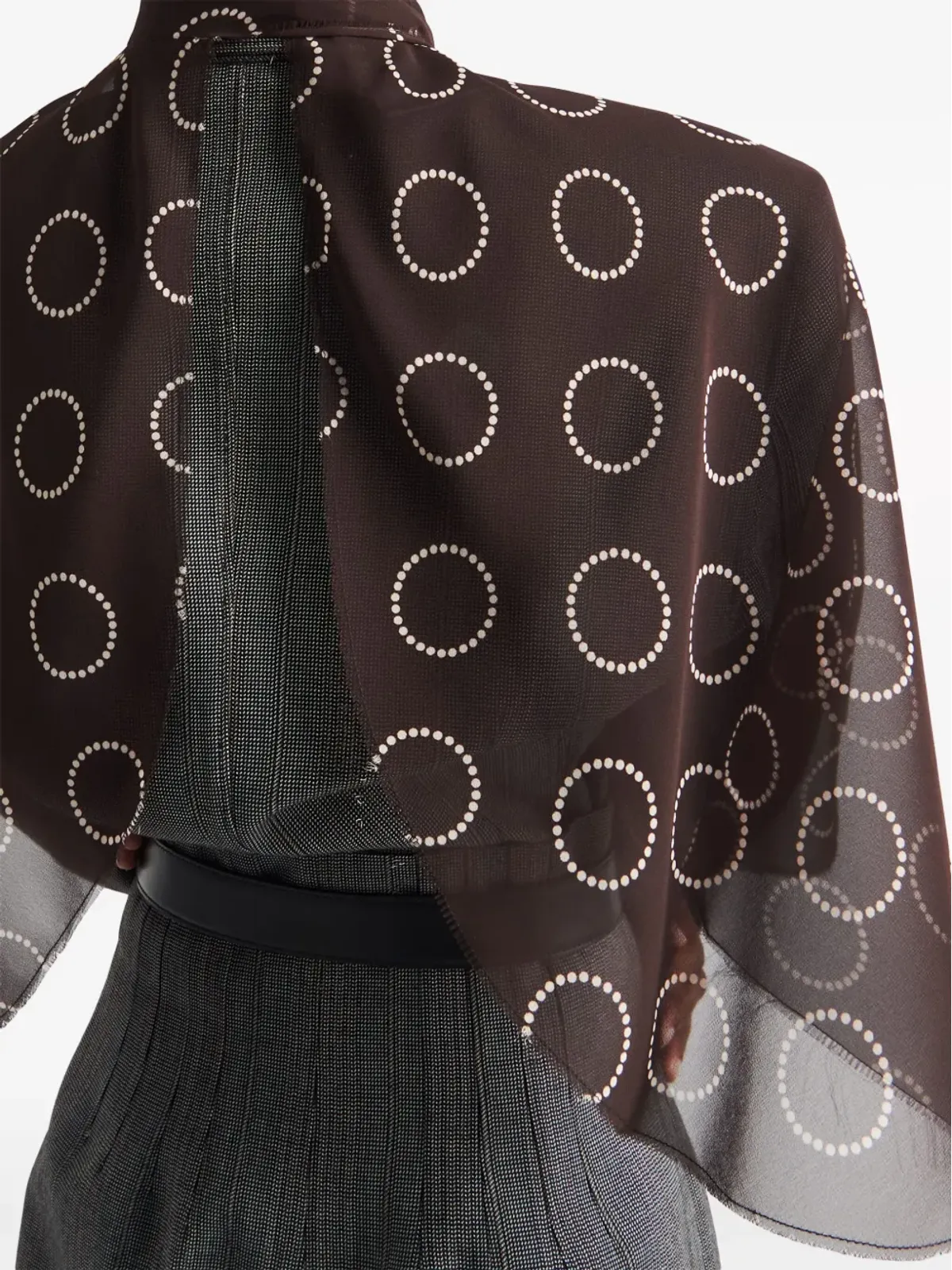 Prada ドットプリント ジョーゼット ケープ - 画像5