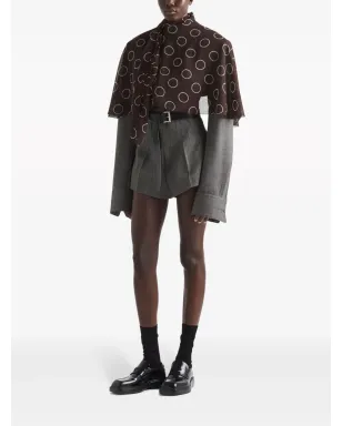 Prada ドットプリント ジョーゼット ケープ - サムネイル2