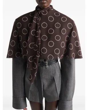 Prada ドットプリント ジョーゼット ケープ - サムネイル4