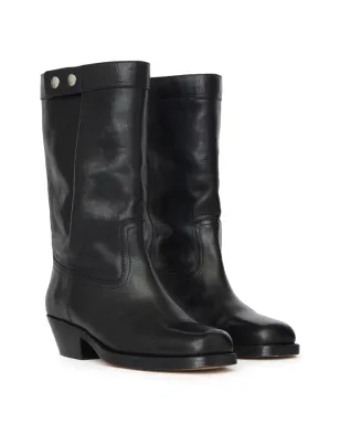ISABEL MARANT アデメ レザー ブーツ - ブラック - サムネイル2