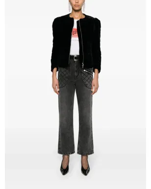 ISABEL MARANT Djanet キルテッドベルベット ジャケット - ブラック - サムネイル2