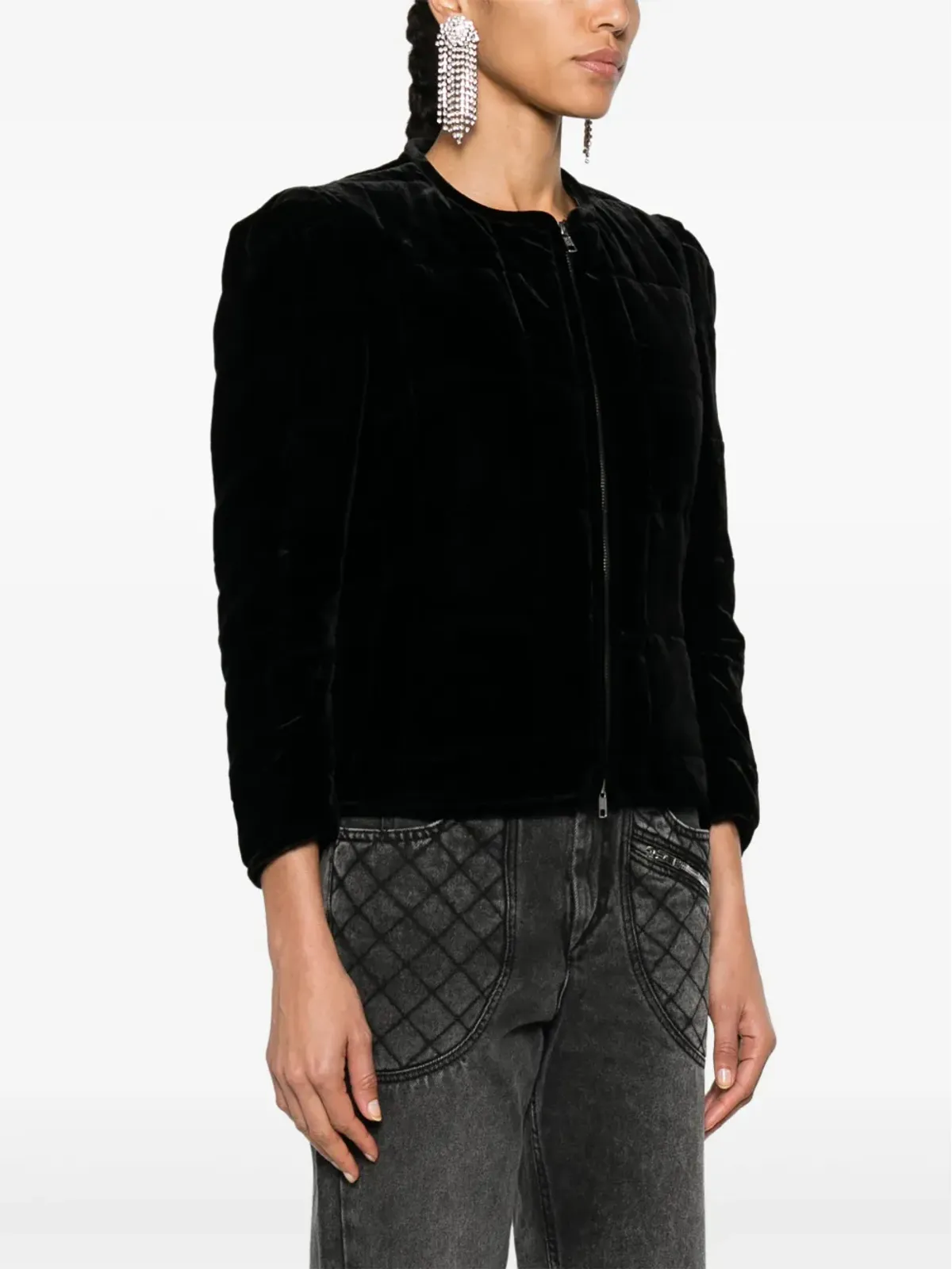 ISABEL MARANT Djanet キルテッドベルベット ジャケット - ブラック - 画像3