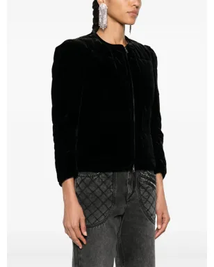 ISABEL MARANT Djanet キルテッドベルベット ジャケット - ブラック - サムネイル3