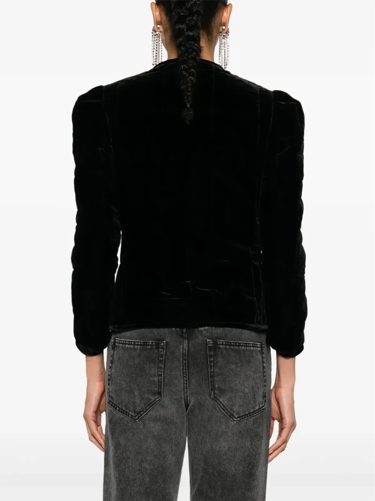 ISABEL MARANT Djanet キルテッドベルベット ジャケット - ブラック - 画像4