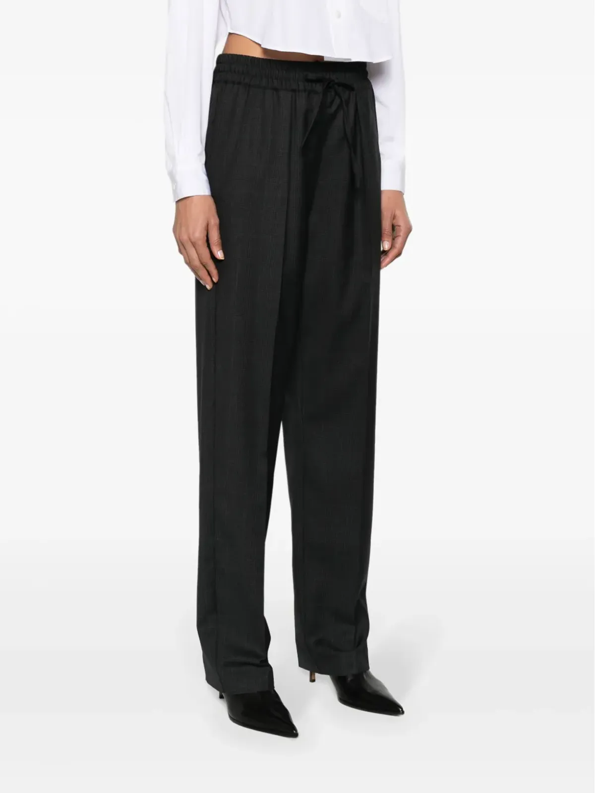 ISABEL MARANT リスカ チェック柄ウールパンツ - グレー - 画像3