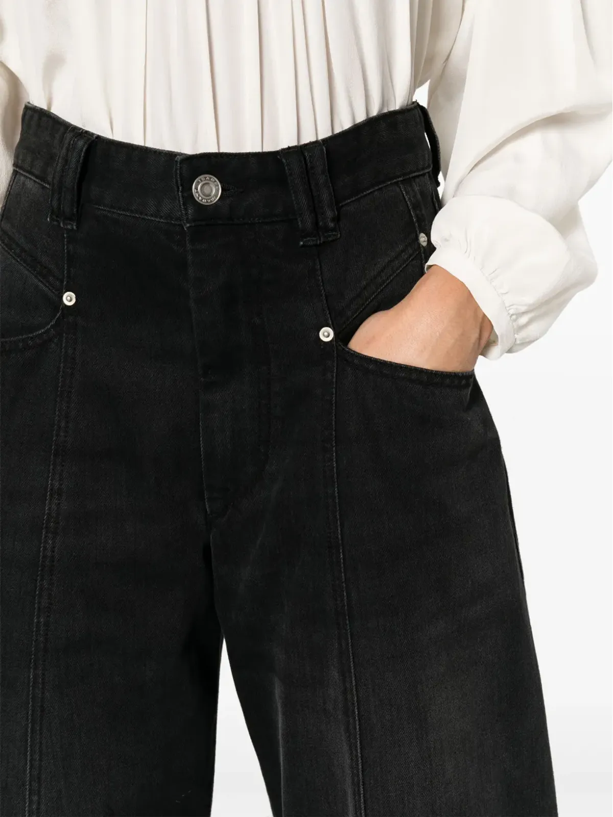 ISABEL MARANT ヴェタン ハイライズ ワイドレッグ ジーンズ - 画像5