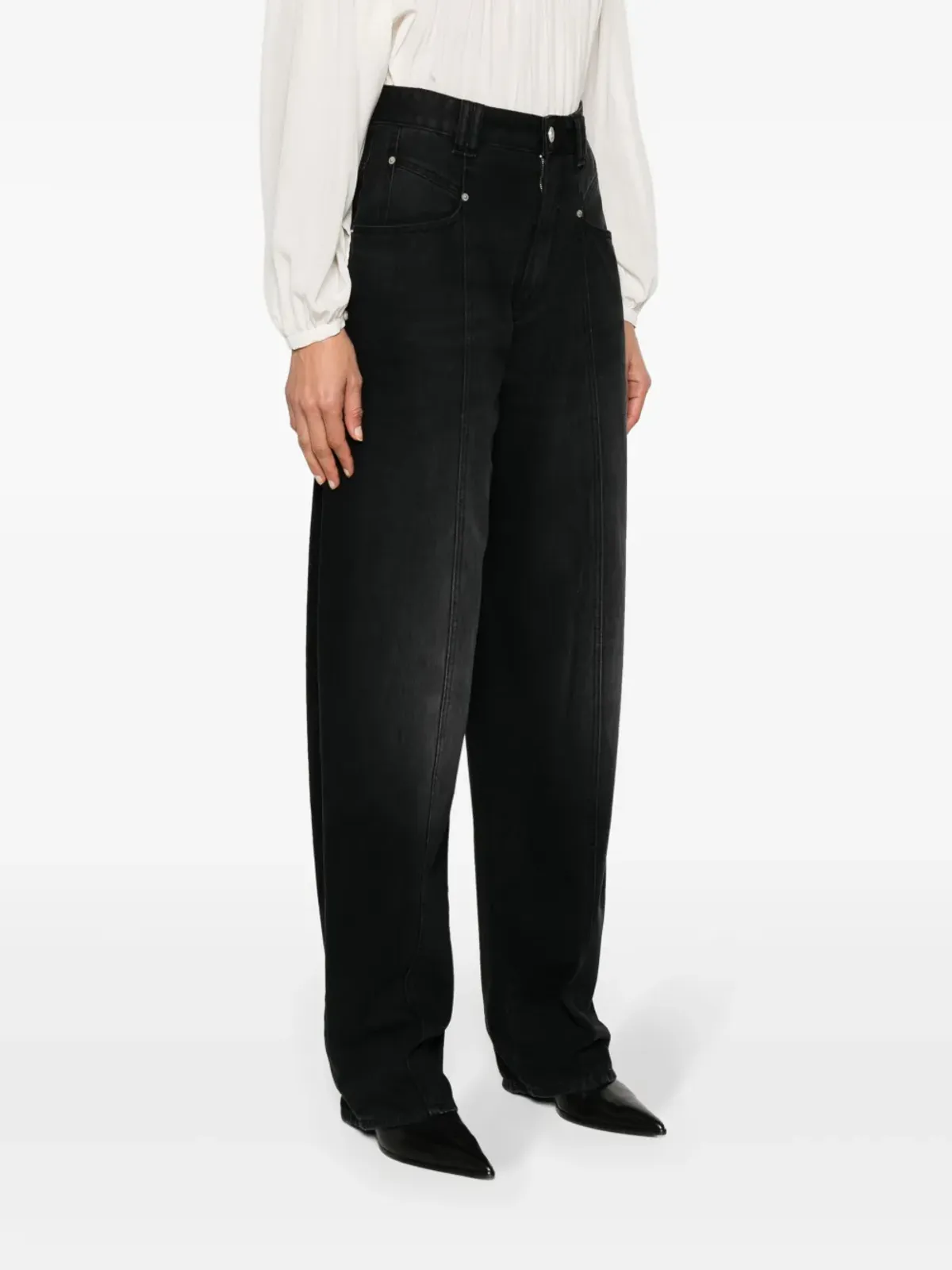 ISABEL MARANT ヴェタン ハイライズ ワイドレッグ ジーンズ - 画像3
