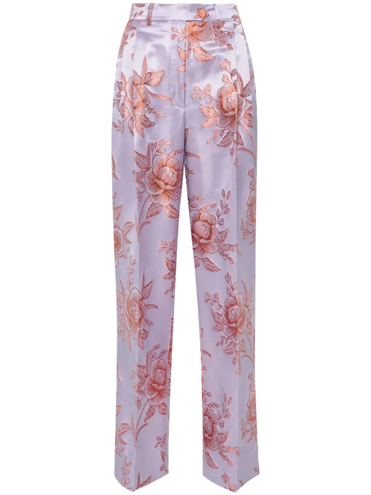 ETRO フローラルジャカード サテンパンツ - 画像1