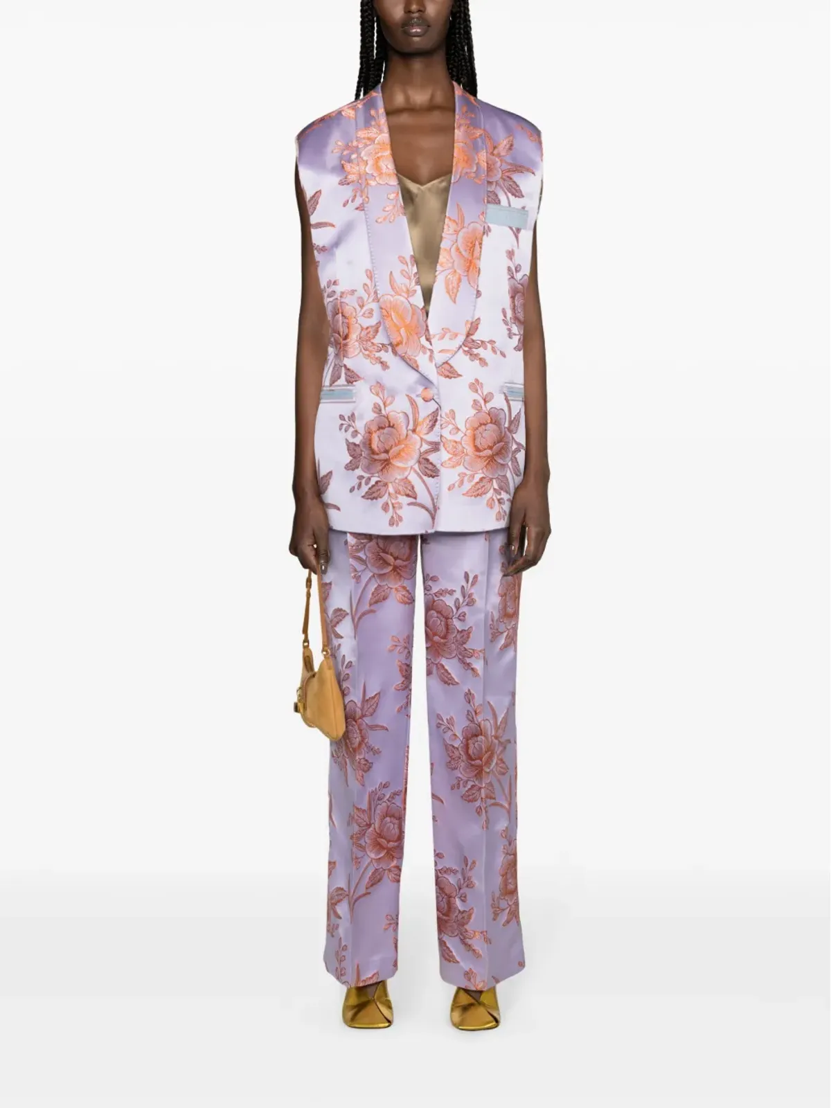 ETRO フローラルジャカード サテンパンツ - 画像2
