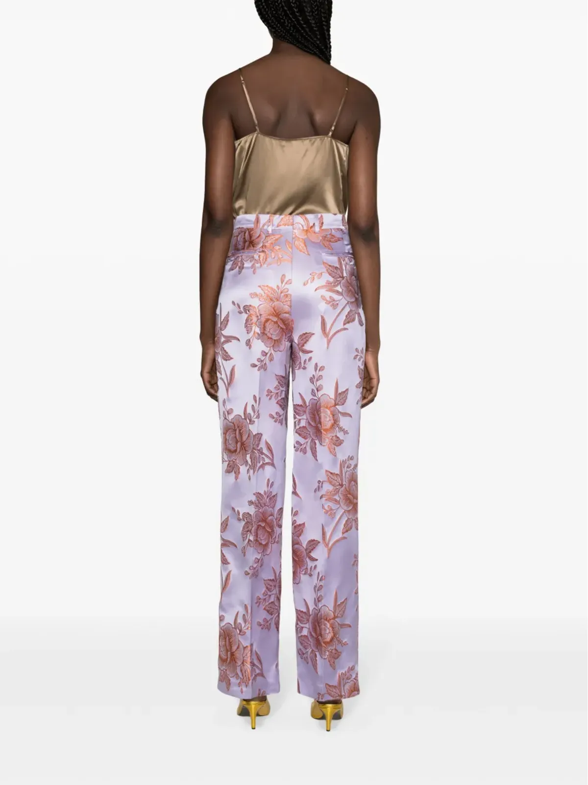 ETRO フローラルジャカード サテンパンツ - 画像4