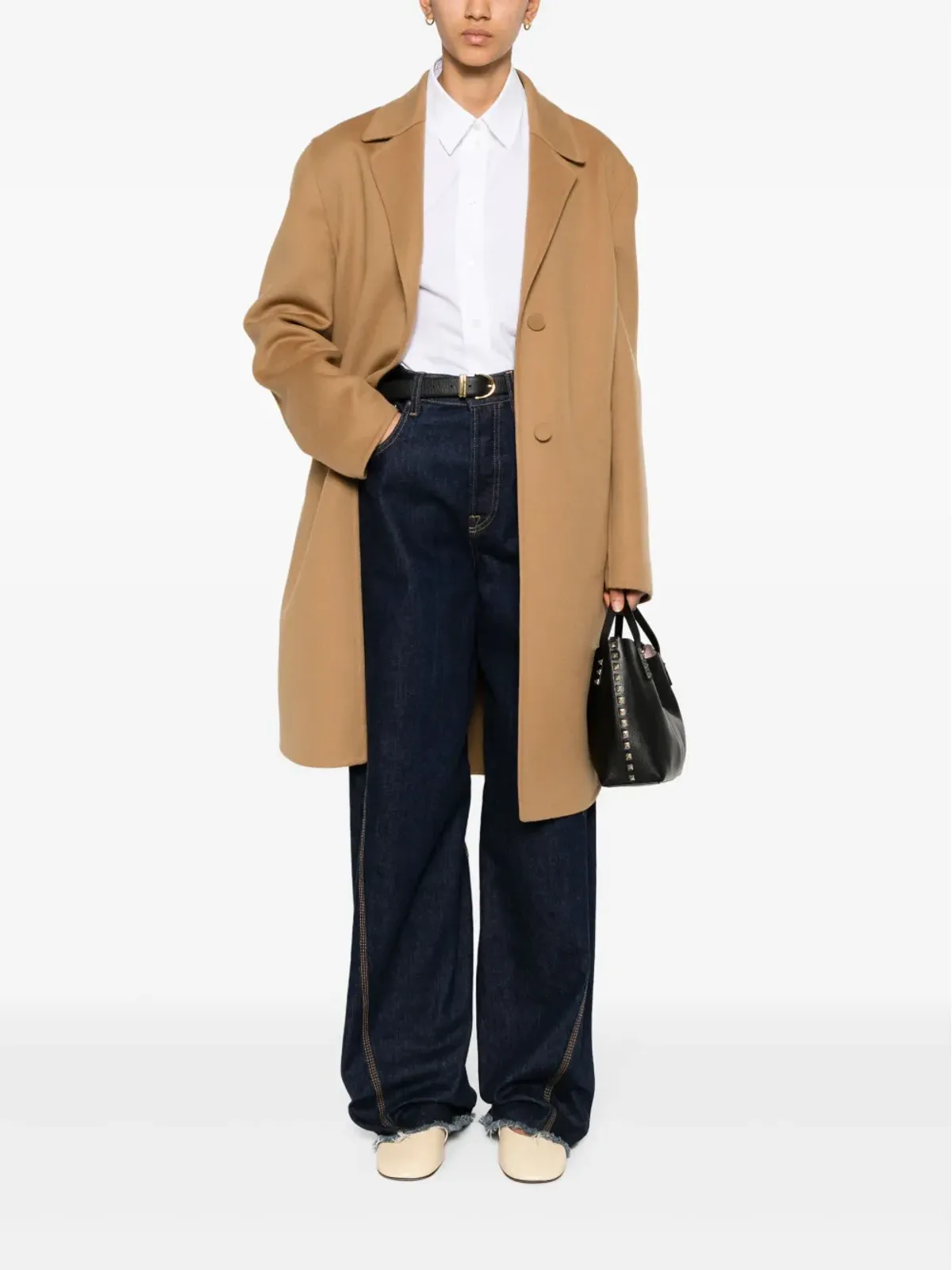 Valentino Garavani VLogo フェルテッドコート - ブラウン - 画像2