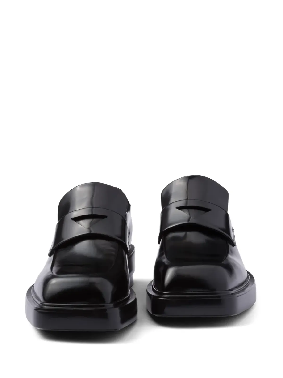 Prada トライアングルパッチ レザー ローファー - ブラック - 画像5