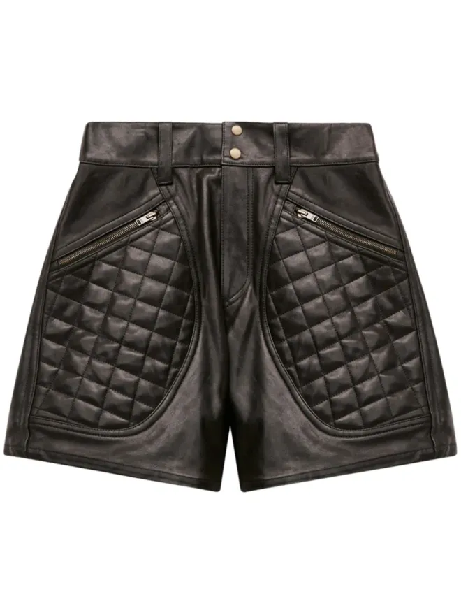 Isabel Marant ISABEL MARANT Candice レザーショーツ - ブラックの商品画像