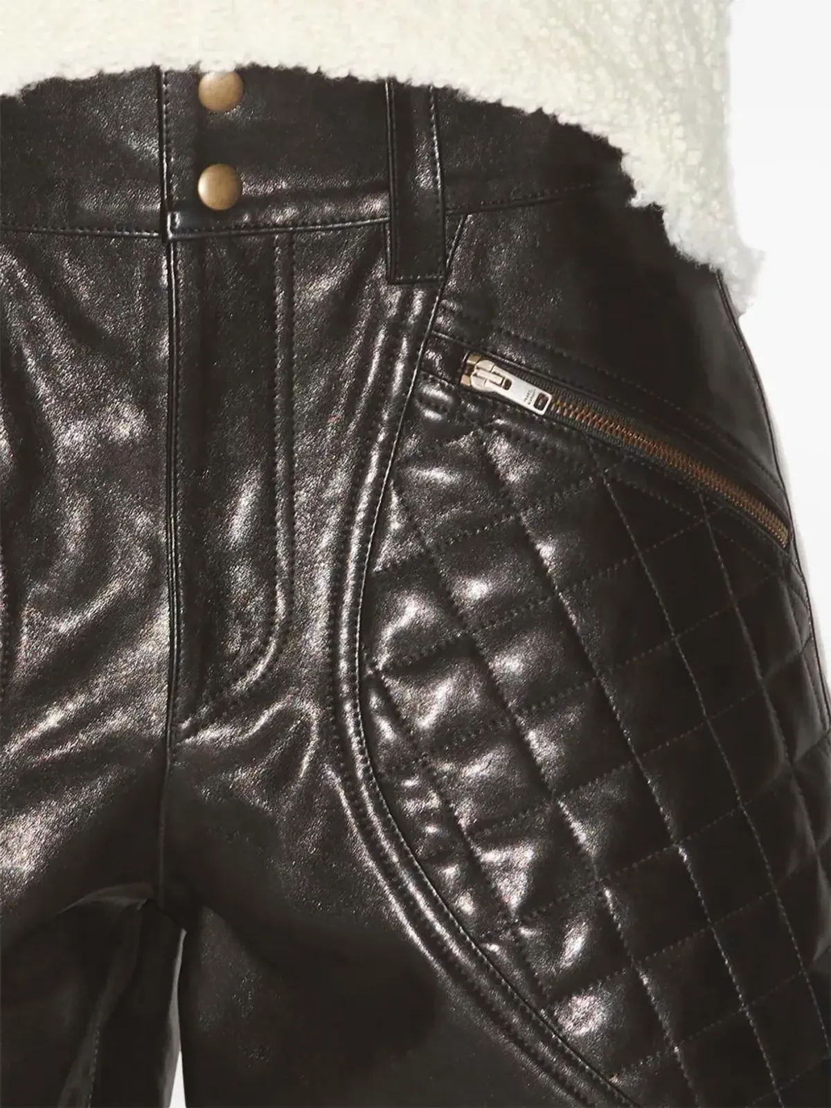 ISABEL MARANT Candice レザーショーツ - ブラック - 画像5