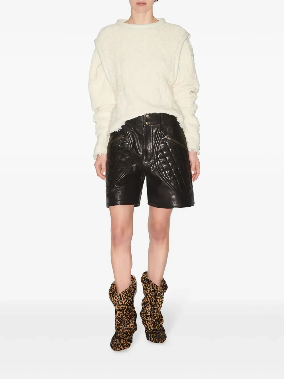 ISABEL MARANT Candice レザーショーツ - ブラック - 画像2