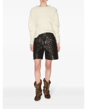 ISABEL MARANT Candice レザーショーツ - ブラック - サムネイル2