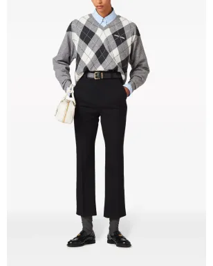 Miu Miu Grain de poudre cropped trousers - Black - サムネイル2