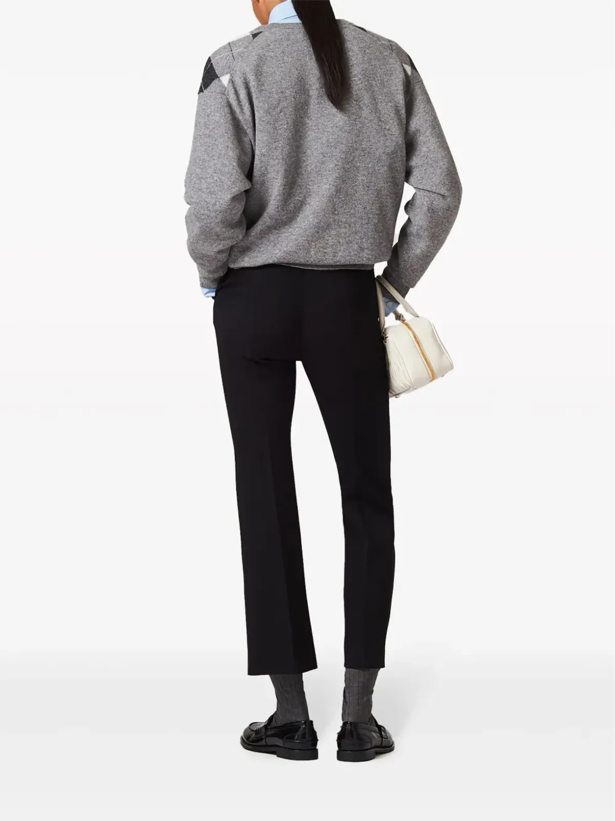 Miu Miu Grain de poudre cropped trousers - Black - 画像3