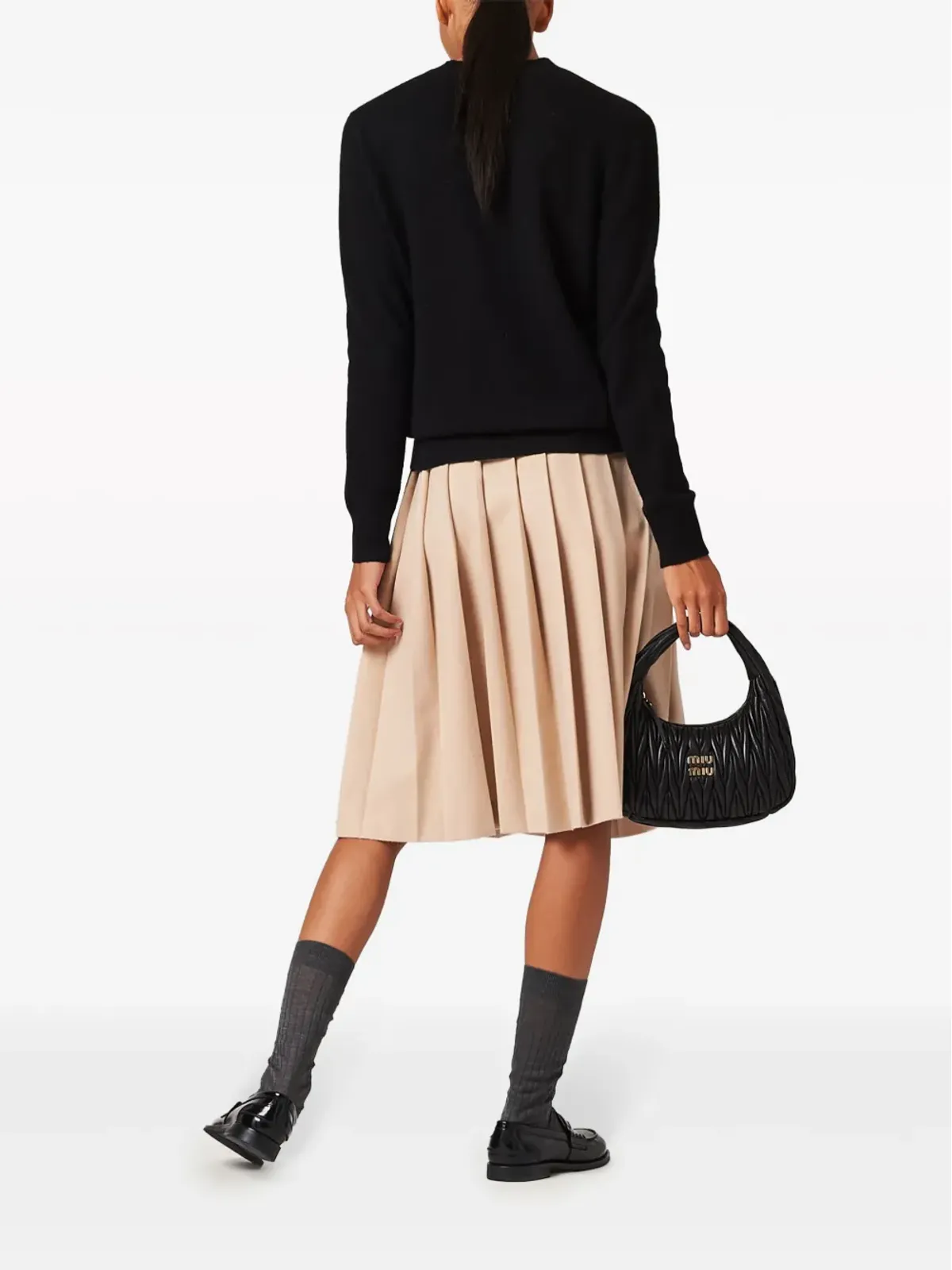 Miu Miu ロゴジャカード カシミヤ セーター - 画像3