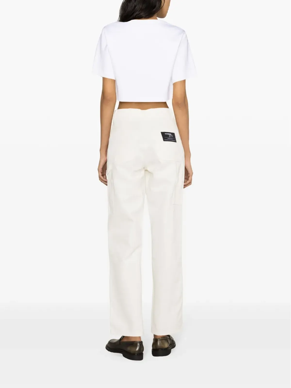Max Mara ロゴプリント クロップドTシャツ - ホワイト - 画像4