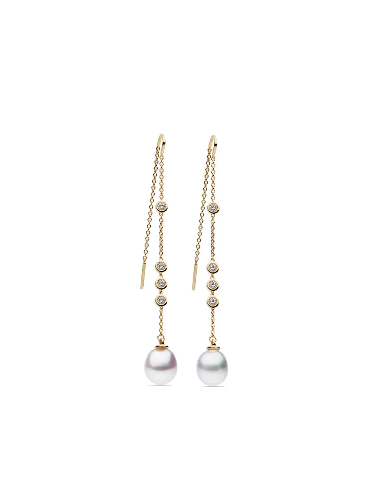 AUTORE MODA Portia クリスタル装飾パールドロップピアス - ゴールド - 画像1