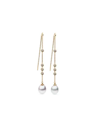 AUTORE MODA Portia クリスタル装飾パールドロップピアス - ゴールド - サムネイル1