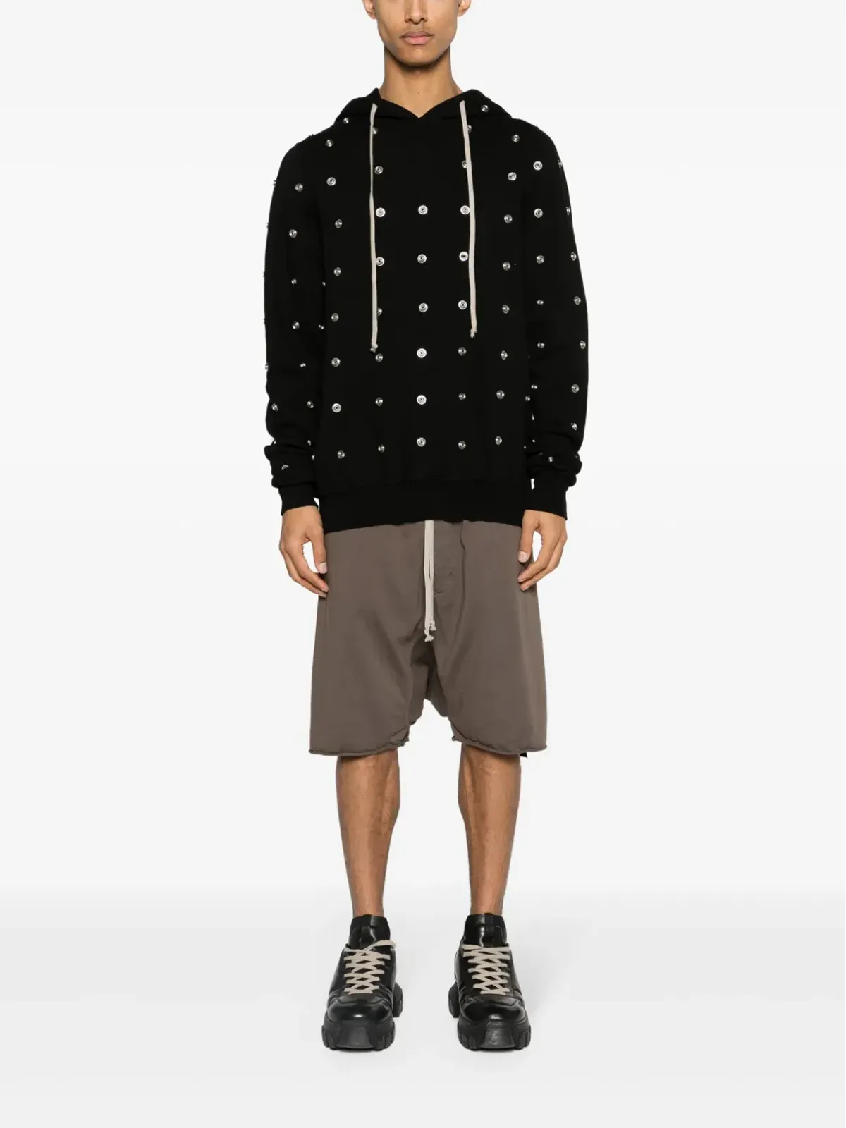Rick Owens DRKSHDW グランベリー コットン フーディー - 画像2