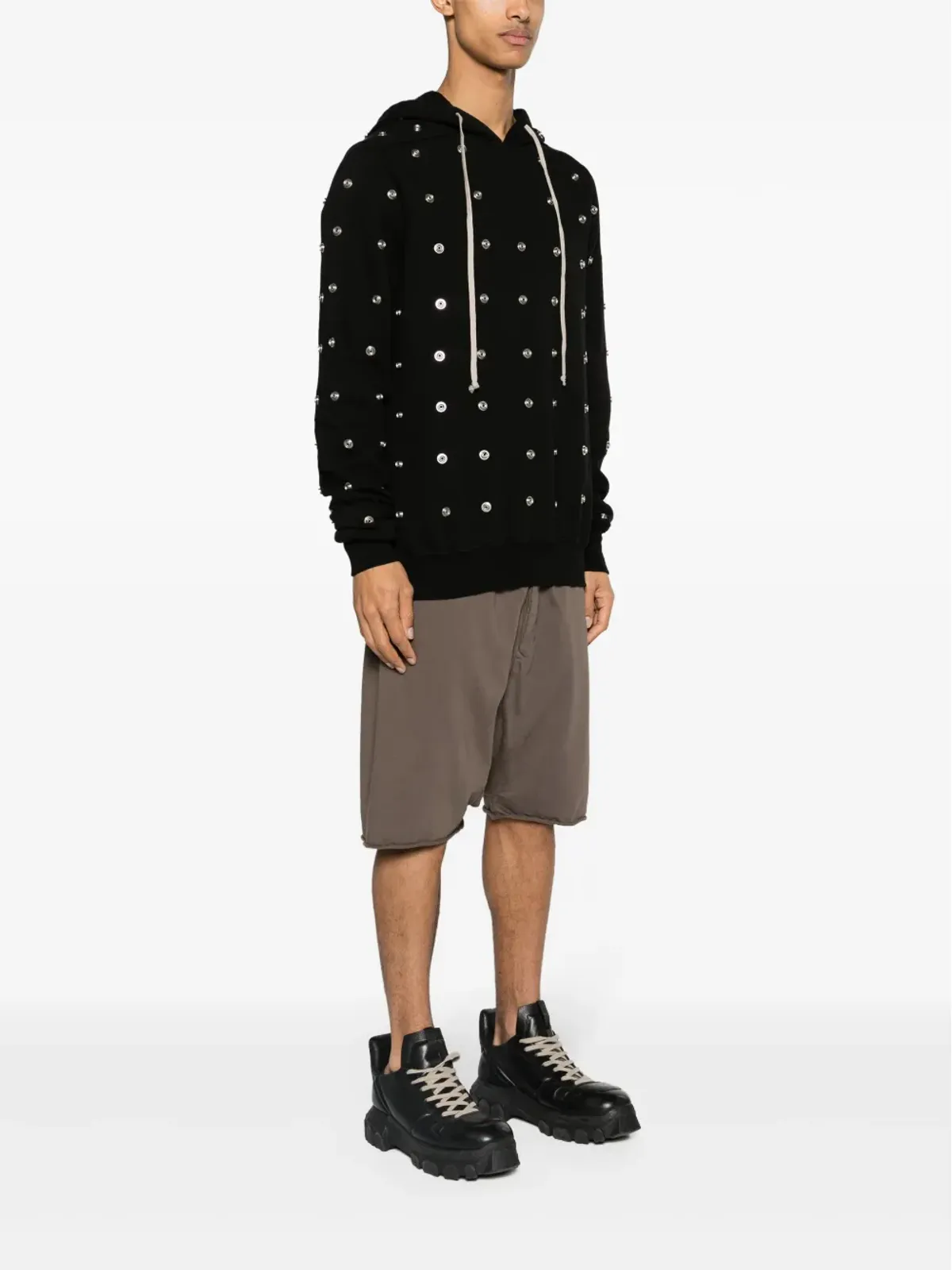 Rick Owens DRKSHDW グランベリー コットン フーディー - 画像3
