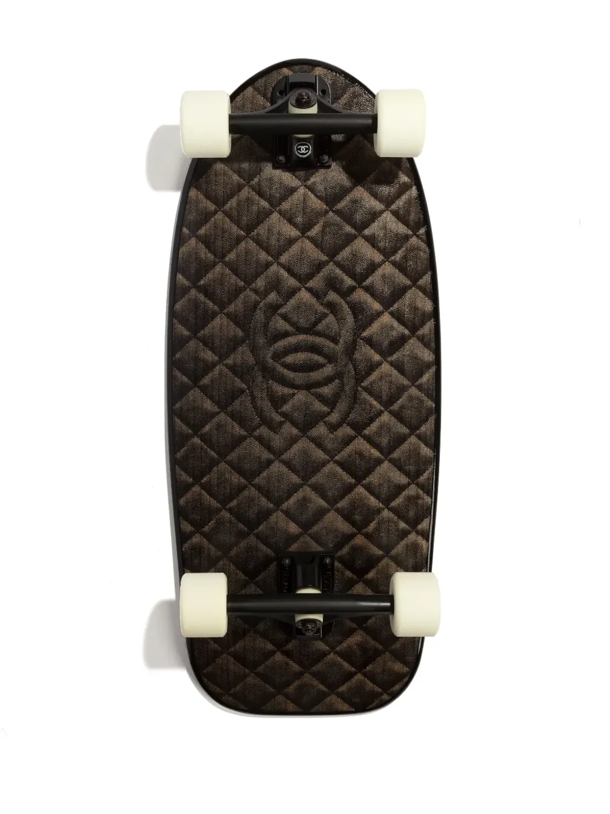 CHANEL ビンテージ CCダイヤモンドキルト スケートボード型バッグ ブラック - 画像2
