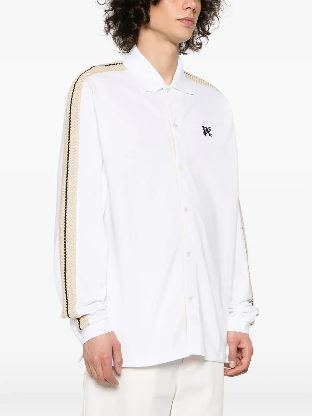 Palm Angels クロシェットトリム ポロシャツ - ホワイト - 画像3