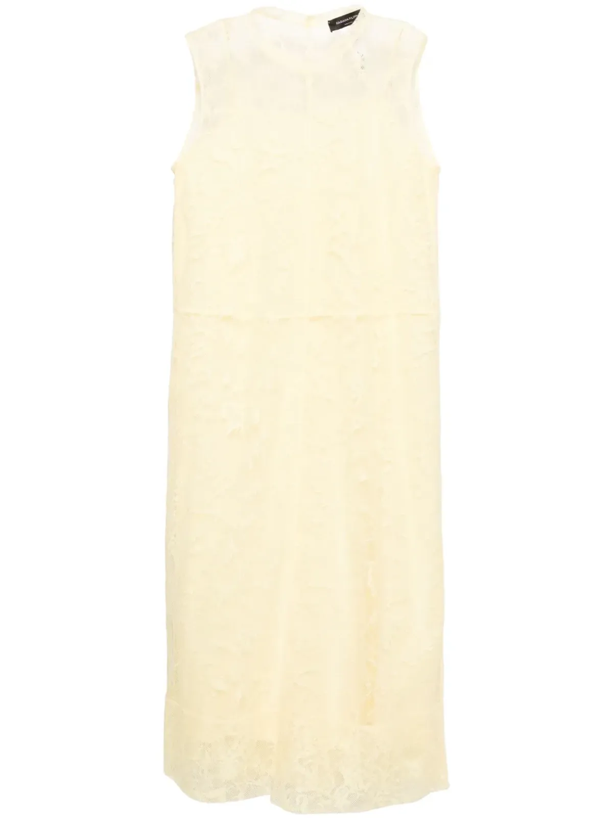 Fabiana Filippi ノースリーブ レース ミディドレス - イエロー - 画像1